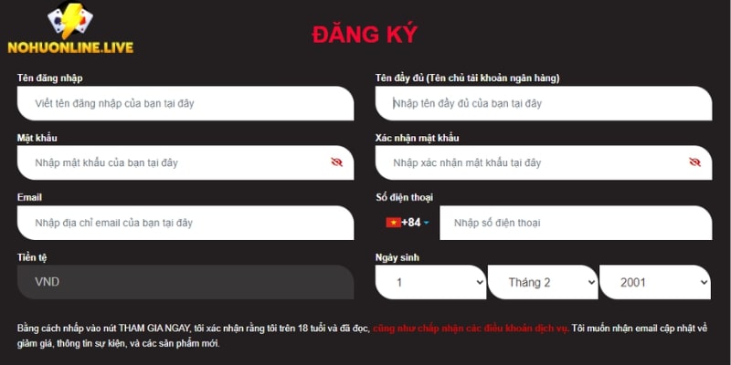 Các bước đăng ký tài khoản EU9 để chơi game nổ hũ trực tuyến